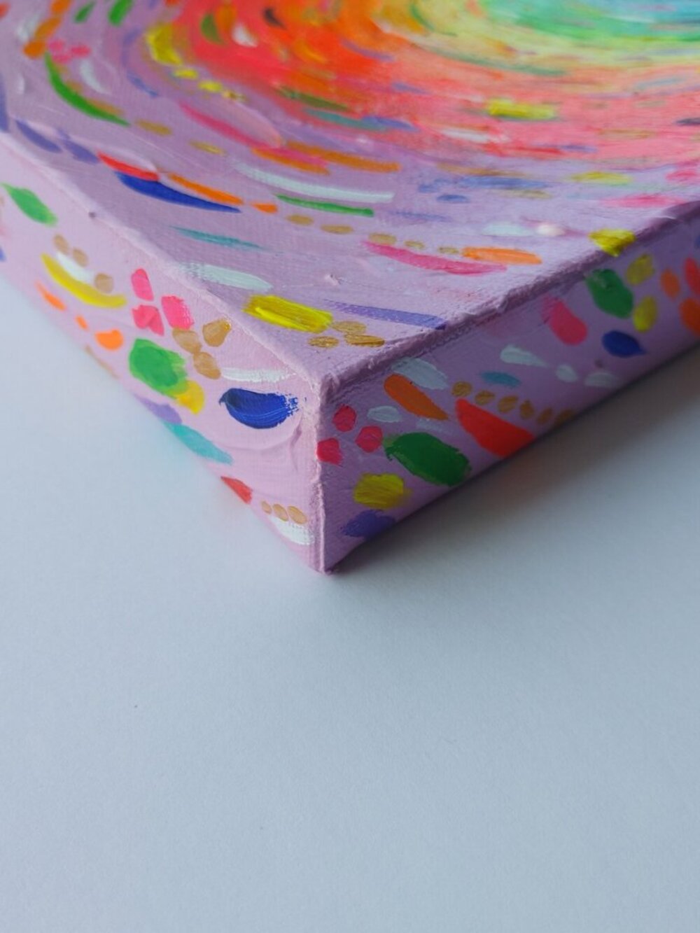 8"x10 Original Acrylic Rainbow Painting | Abstract Colorful Wall Art on canvas - Picture 5 of 14